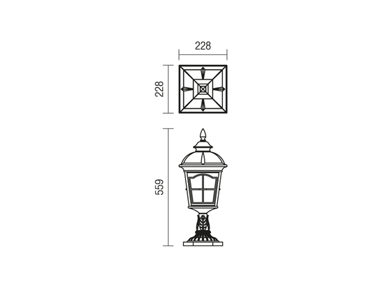 Stojací lampa York černo hnědá, E27, 55,9cm