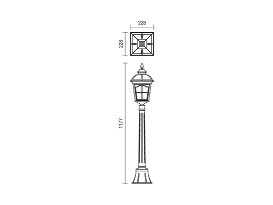Stojací lampa York černo hnědá, E27, 117,7cm