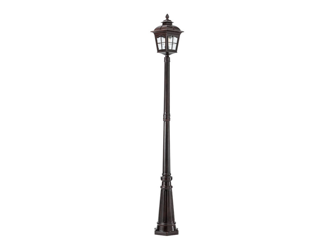 Stojací lampa York černo hnědá, E27, 218,6cm