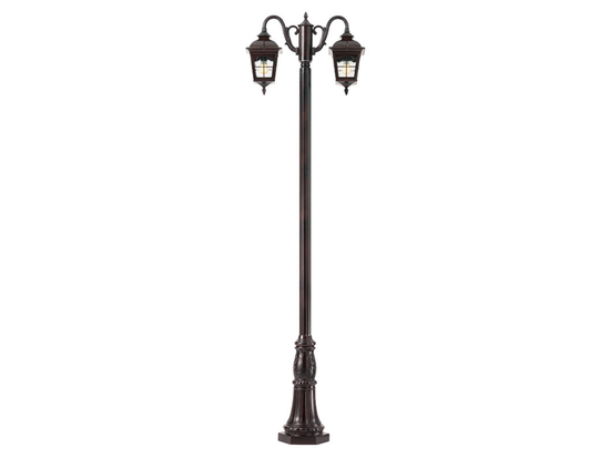 Stojací lampa York černo hnědé, 2xE27, 270cm