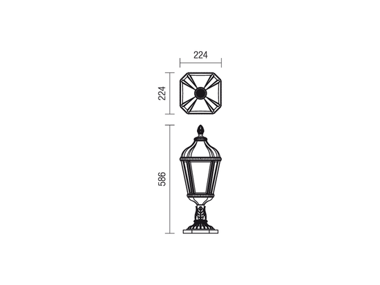 Stojací lampa Essen hnědá, E27, 58,6cm