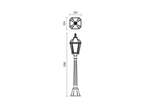 Stojací lampa Essen hnědá, E27, 120,6cm