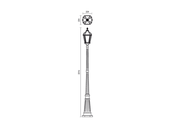 Stojací lampa Essen hnědá, E27, 221,5cm