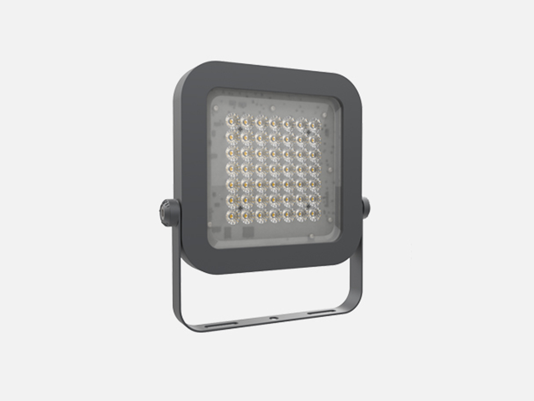 Reflektor LED čtvercový Qm, tmavě šedý, 4000K, 60°, 21,1cm, 30W-45W