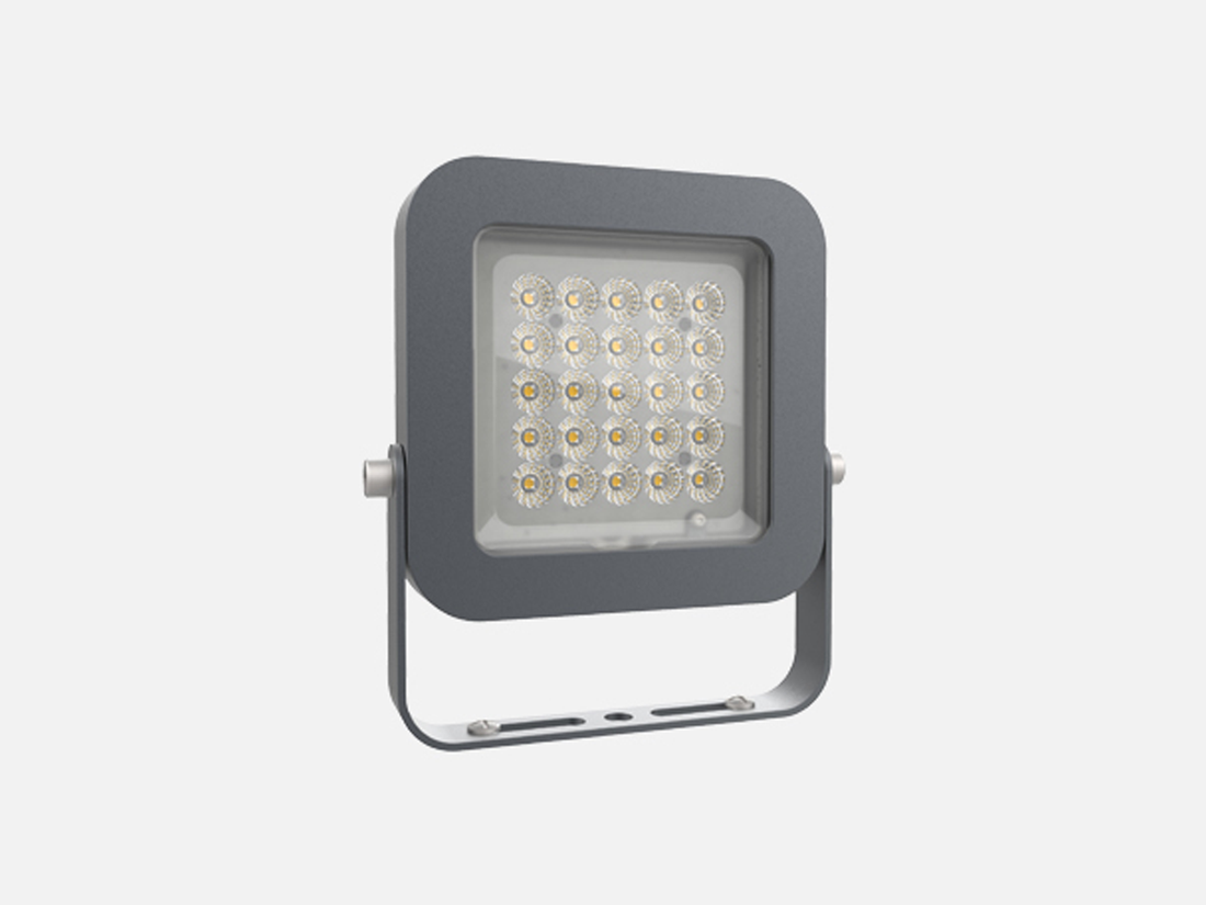 Reflektor LED čtvercový Qs, tmavě šedý, 4000K, 60°, 15,5cm, 10W-20W