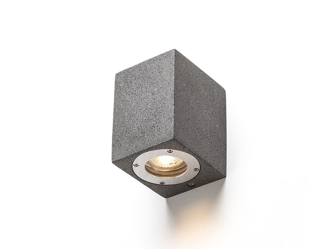 Venkovní nástěnné svítidlo KANE I beton, tmavý granit, 230V, GU10, IP65, 12cm
