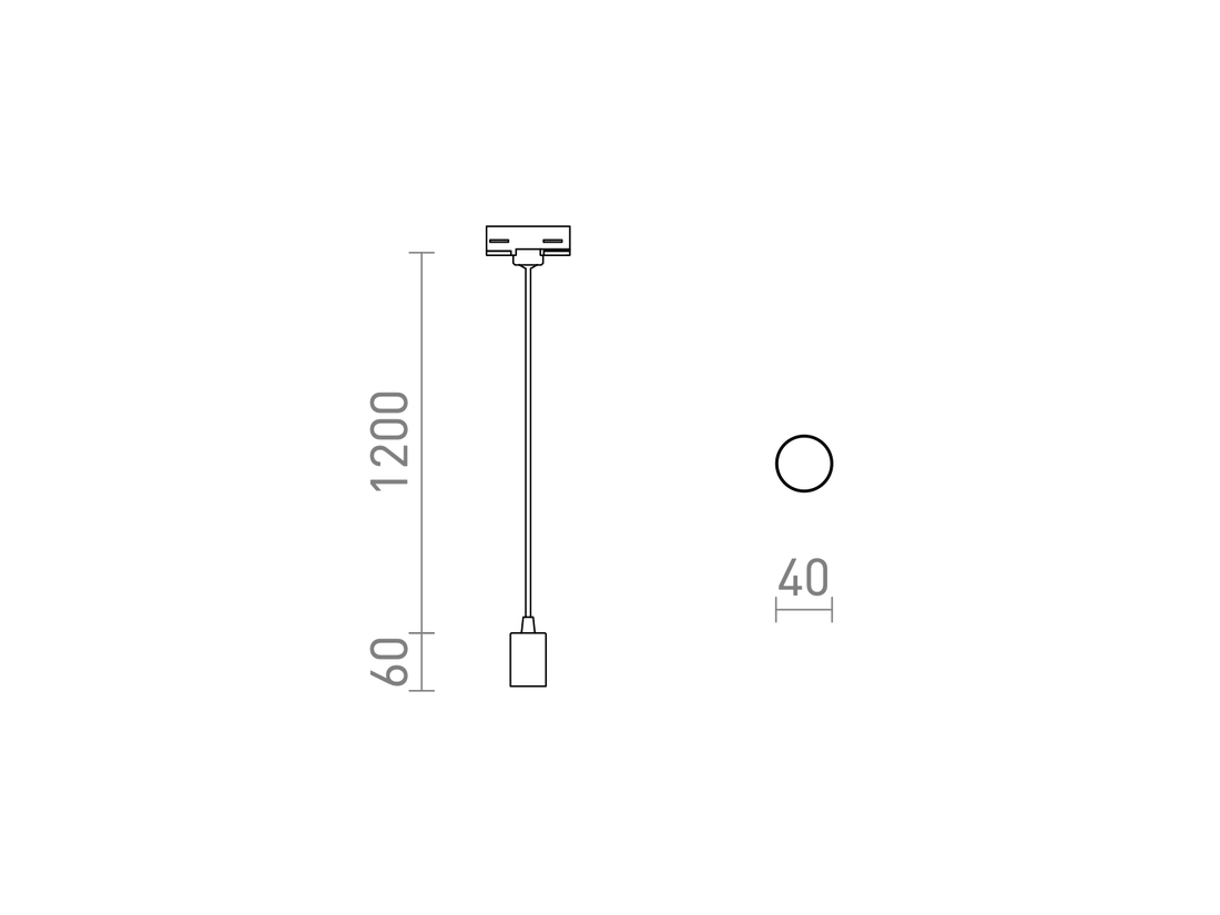 Závěsné svítidlo ARAQ pro tříokruhovou lištu, kartáčovaná mosaz, černá ,230V, E27, ø4cm