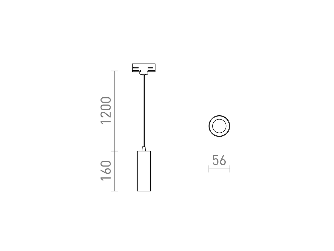 Závěsné LED svítidlo MAVRO pro tříokruhovou lištu, bílé, 230V, 12W, 38°, 3000K, 16cm