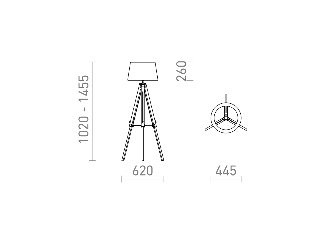 Stojanová lampa ALVIS/RIDICK, lesklá černá, zlatá fólie, bambus, E27, 102-145cm