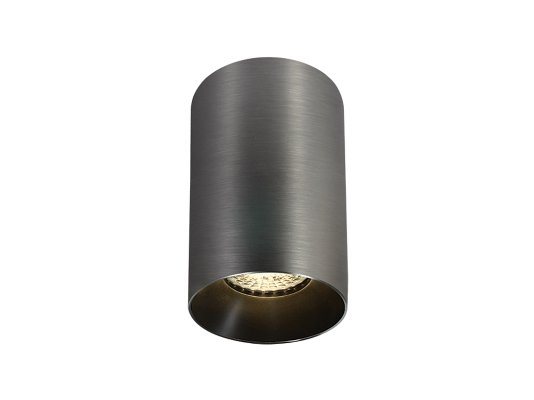 Stropní svítidlo, kovově šedé, GU10, 13,5cm