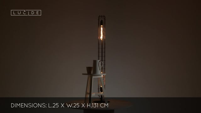Stojací svítidlo Lattice černé, 2xE27, 131cm