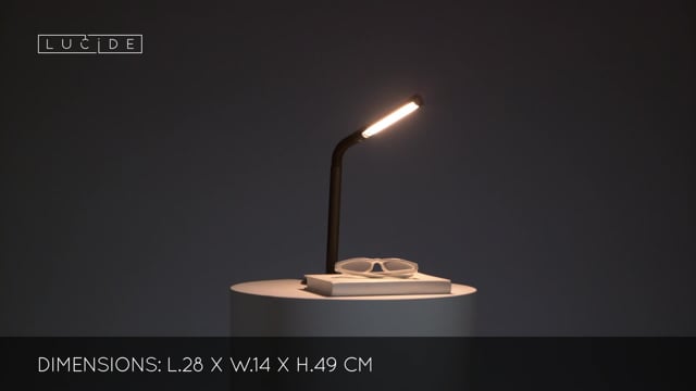 Stolní LED lampa Gilly černá, 3W, 2700K, 49cm