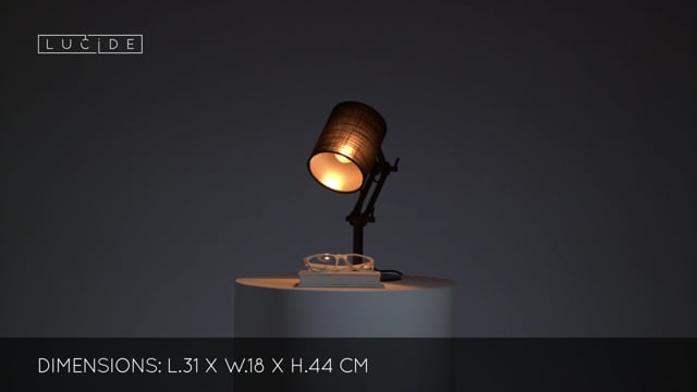 Stolní lampa Tampa černá, E27, 40cm