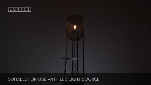 Stojací lampa Mesh černá, E27, 135cm