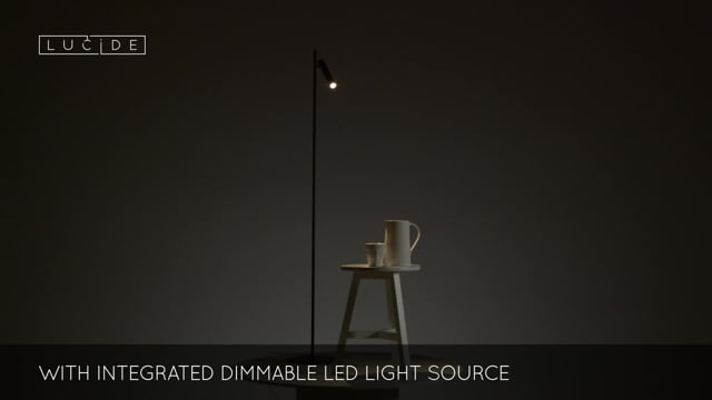 Stojací LED lampa Philon černá, 4,5W, 3000K, 140cm