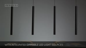 Závěsné LED svítidlo Lorenz černé, 4x4W, 3000K, 120cm