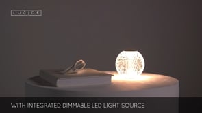 Stolní LED stmívatelná lampa Cintra, matně zlatá/mosaz, baterie, 1,5W, ø9cm
