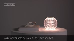 Stolní LED stmívatelná lampa Cintra, matně zlatá/mosaz, baterie, 2W, ø11cm