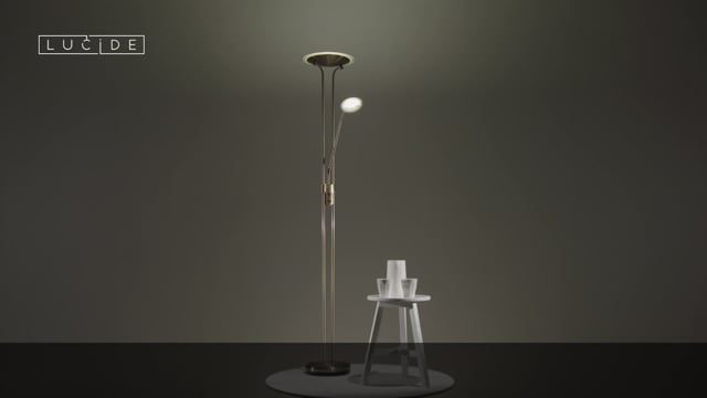 Stojací lampa Champion-LED bronz, 20W, 4W, 3000K, 180cm