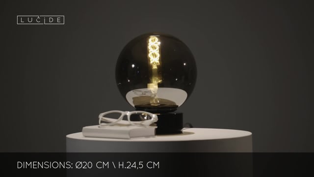 Stolní lampa Jorit, kouřově šedá, E27, ø20cm