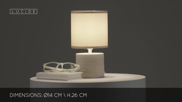 Stolní lampa Greasby, krémová, E14, 26cm