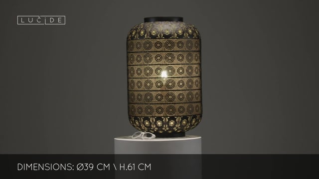 Stolní lampa Tahar, černá, E27, 64cm