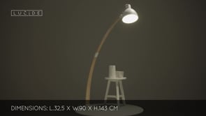 Stojací lampa Curf, bílá/přírodní, E27, 143cm