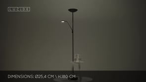 Stojací LED lampa Zenith černá, 20W, 4W, 3000K, 180cm