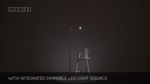 Stojací LED lampa Nuvola saténový chrom, 9W, 3000K, 126cm