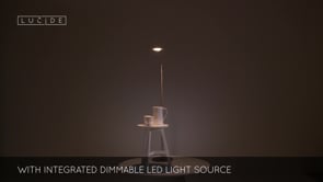 Stojací LED lampa Anselmo saténový chrom, 9W, 3000K, 140cm
