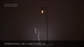Stojací lampa Leanne, černá, E27, 152cm
