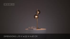 Stolní lampa Tycho matně zlaté/mosaz, 2xG9, 43cm