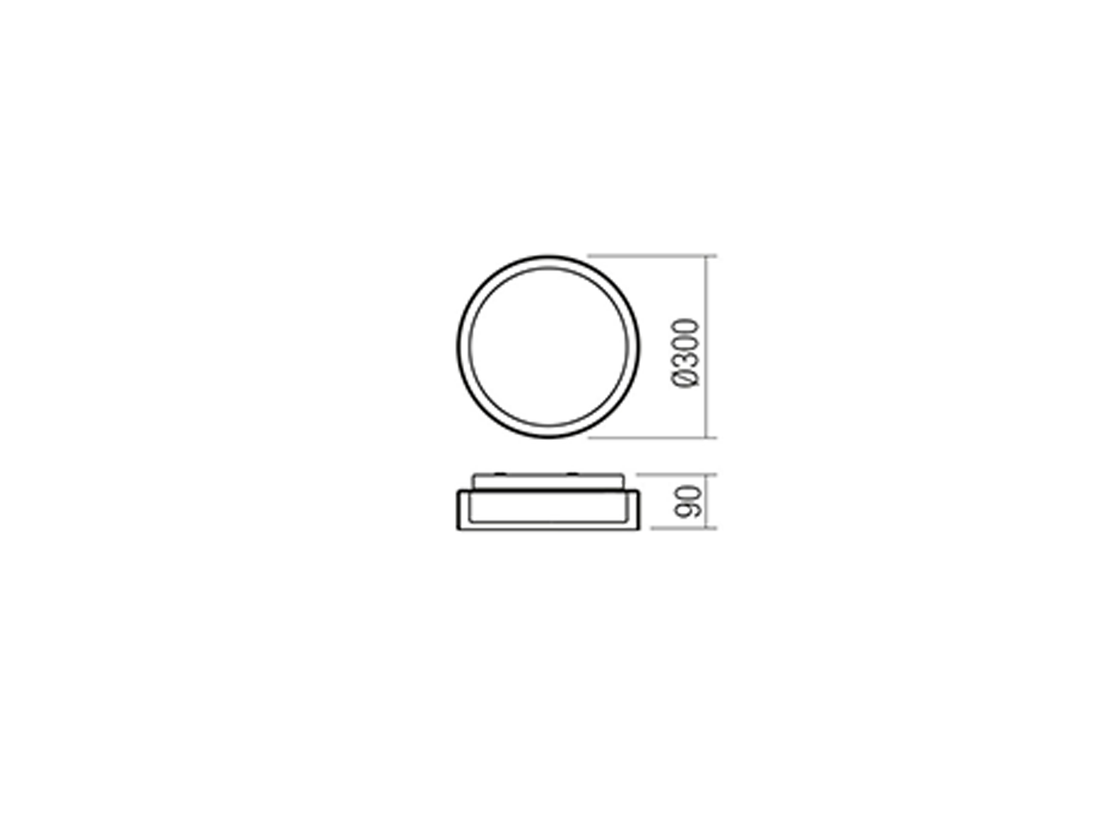 Stropní LED svítidlo Naji chrom, 12W, 3000K, ø30cm, IP44