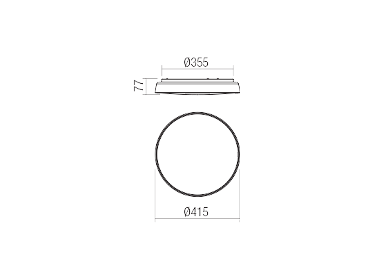 Stropní LED svítidlo Erie matně černé, 24W, 3000K, ø41cm