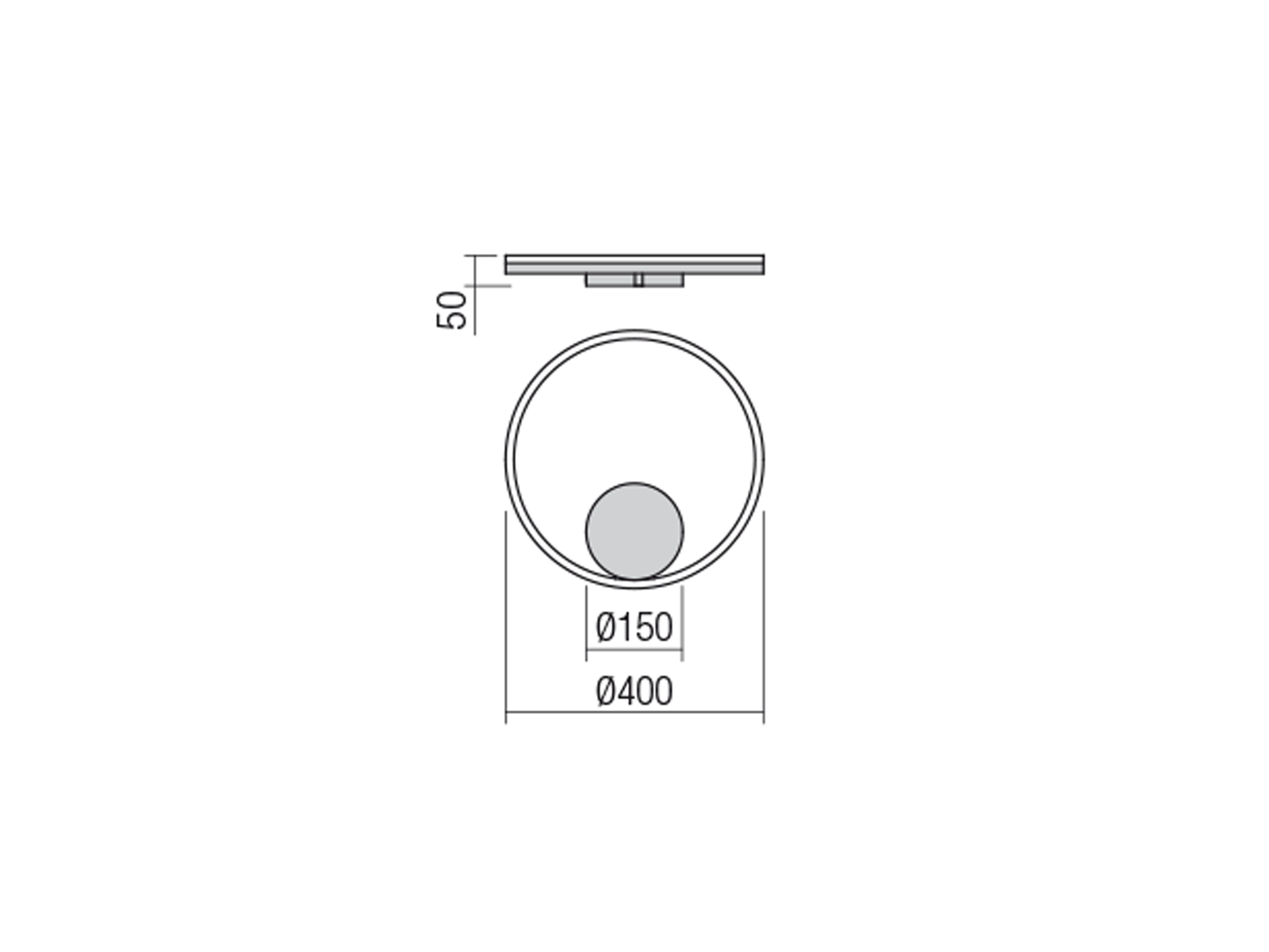 Nástěnné LED stmívatelné svítidlo Orbit pískově bílé, 26W, 3000K, ø40cm