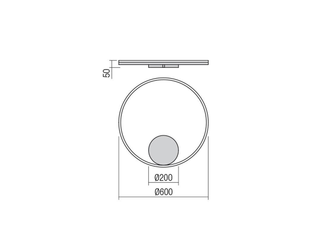 Nástěnné LED stmívatelné svítidlo Orbit bronz, 40,5W, 3000K, ø60cm