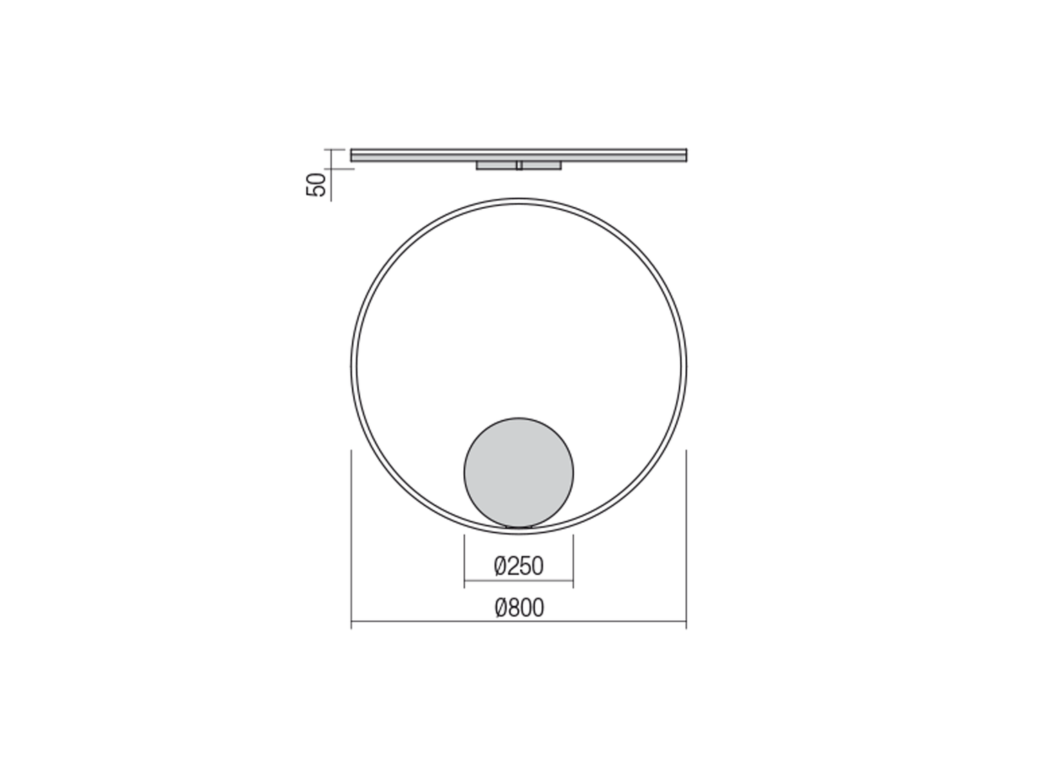 Nástěnné LED stmívatelné svítidlo Orbit bronz, 55W, 3000K, ø80cm