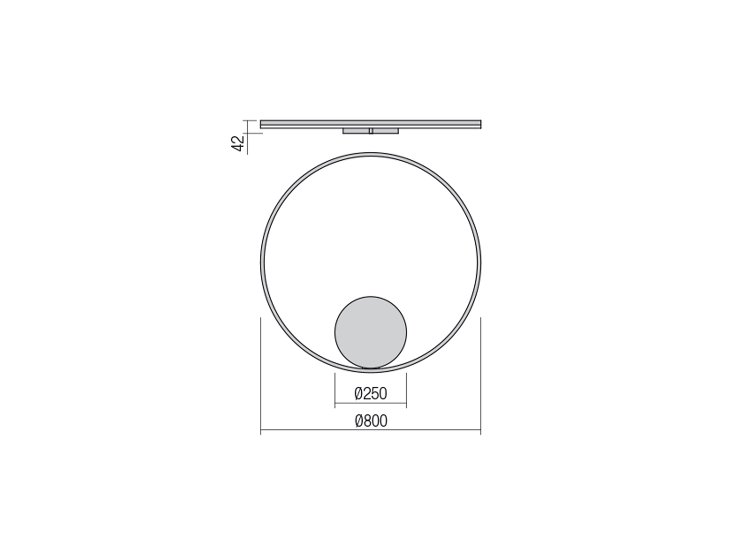 Nástěnné LED stmívatelné svítidlo Orbit pískově bílé, 54W, 3000K, ø80cm