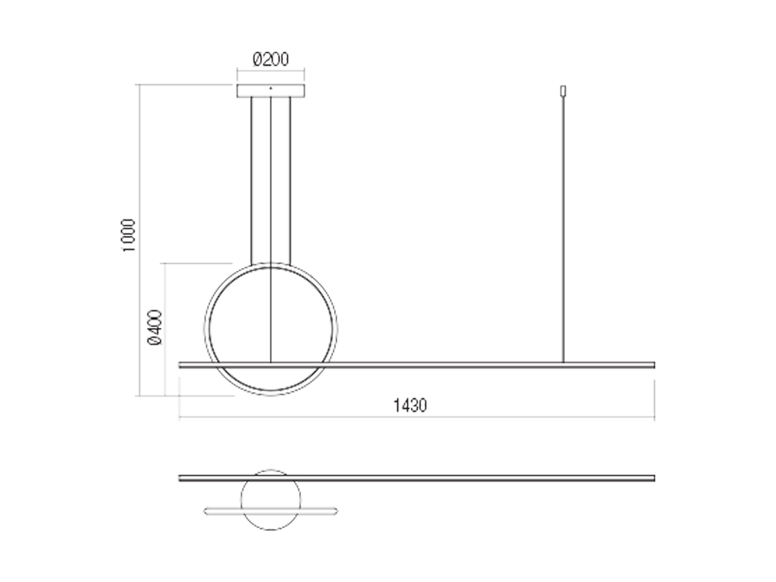 Závěsné LED svítidlo stmívatelné Giotto matně bílé, 46W, 4000K, 143cm