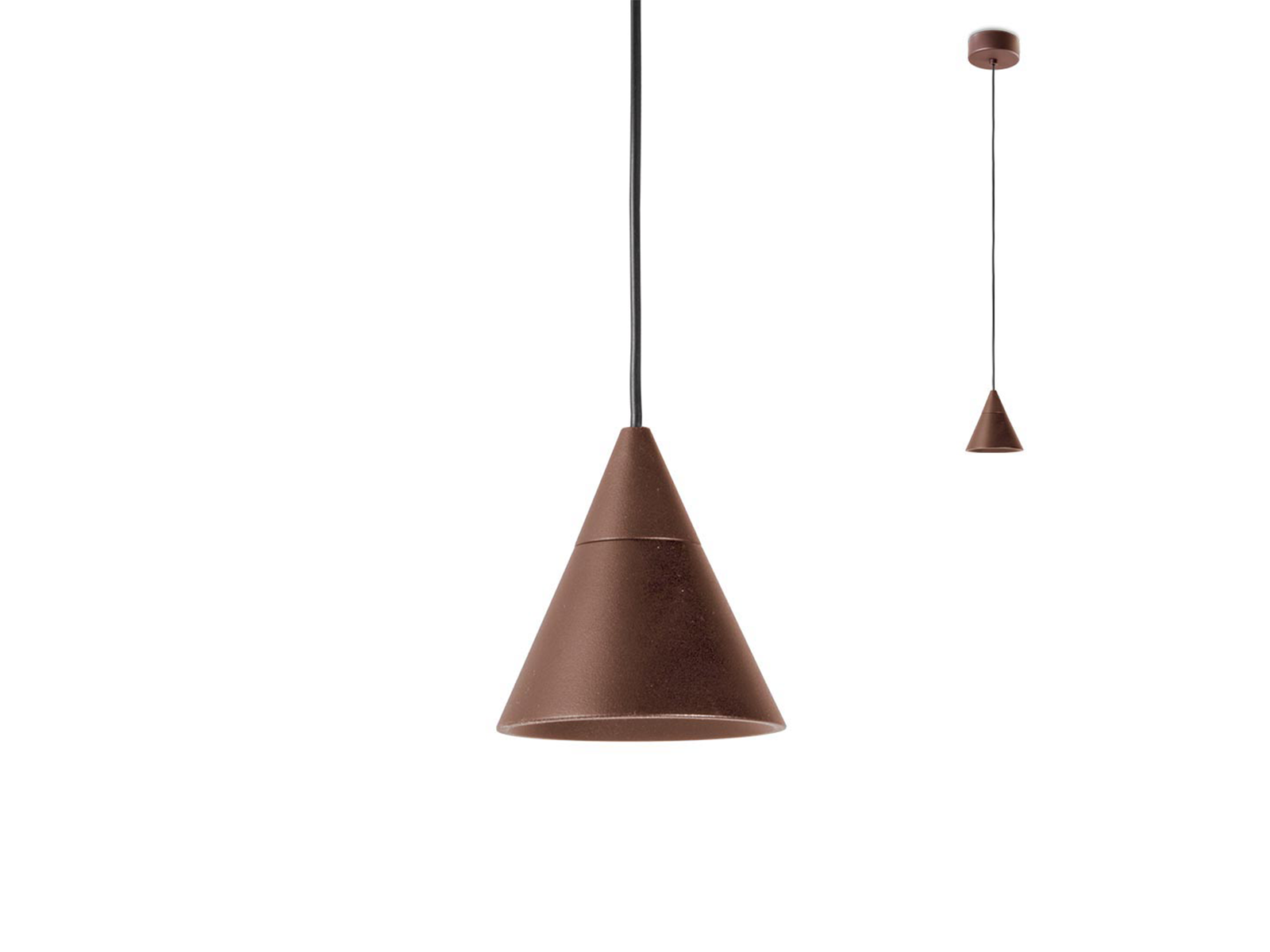 Závěsné LED svítidlo Eiko matně kávové, 6W, 3000K, ø7,2cm