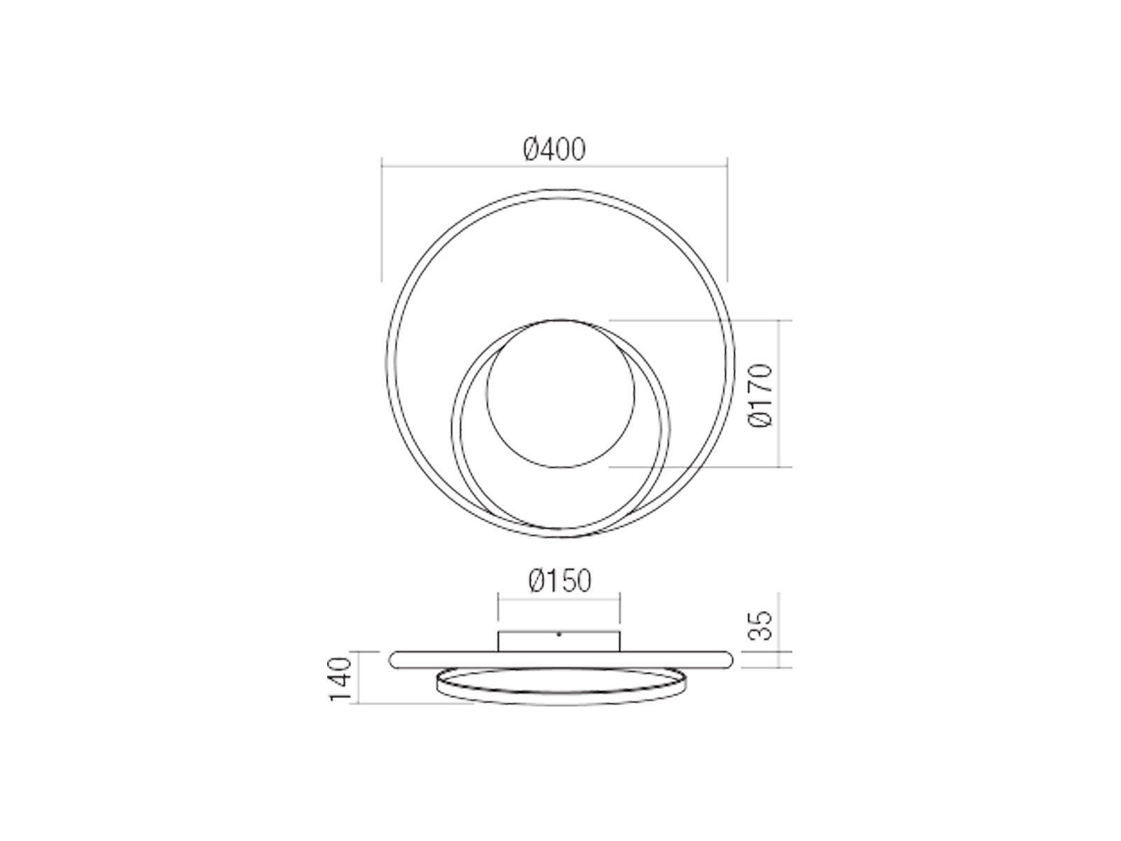 Nástěnné/Stropní LED stmívatelné svítidlo Torsion matně bílé, 27W, 3000K, ø40cm