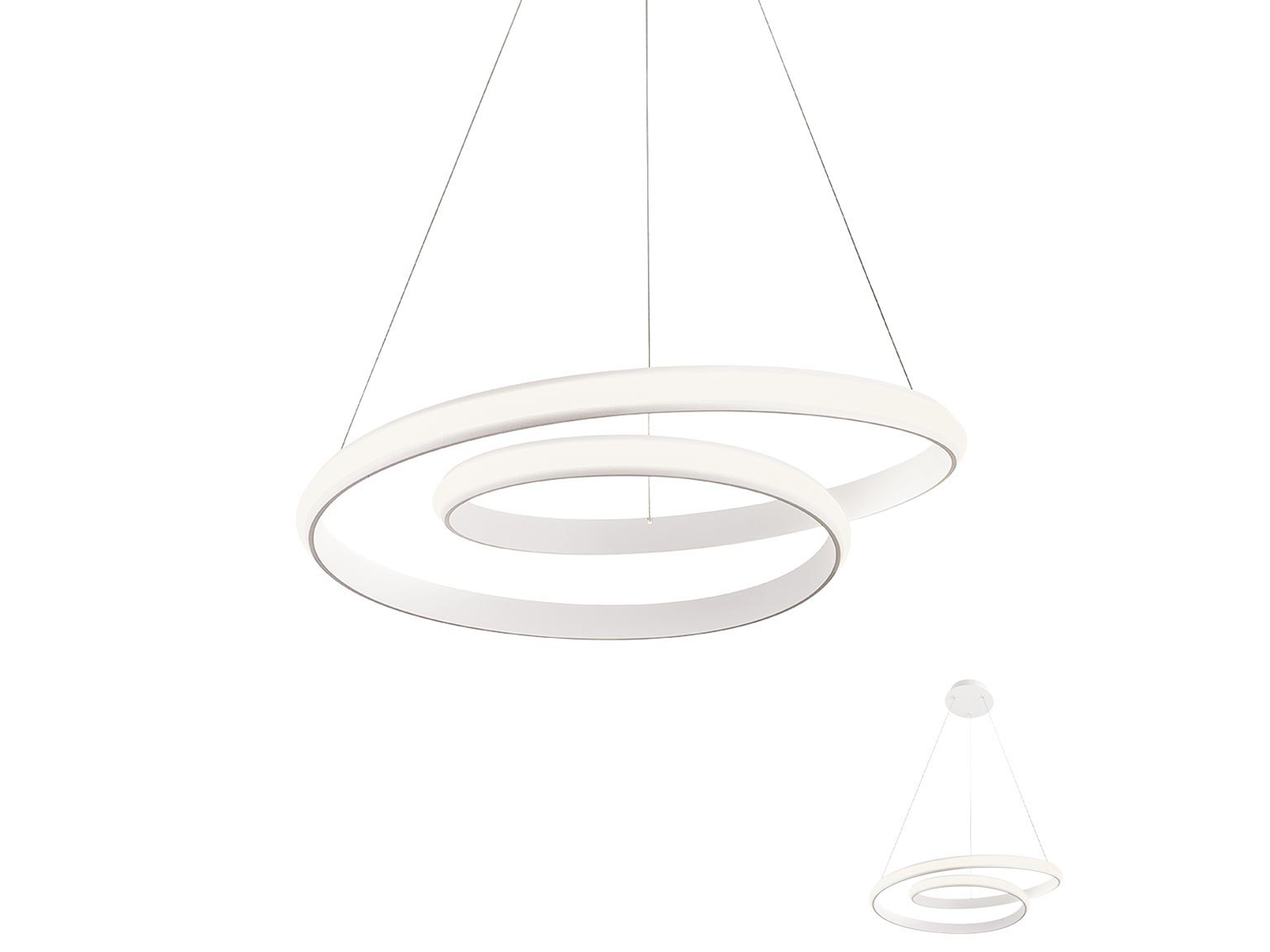 Závěsné LED stmívatelné svítidlo Torsion matně bílé, 29W, 3000K, ø55cm