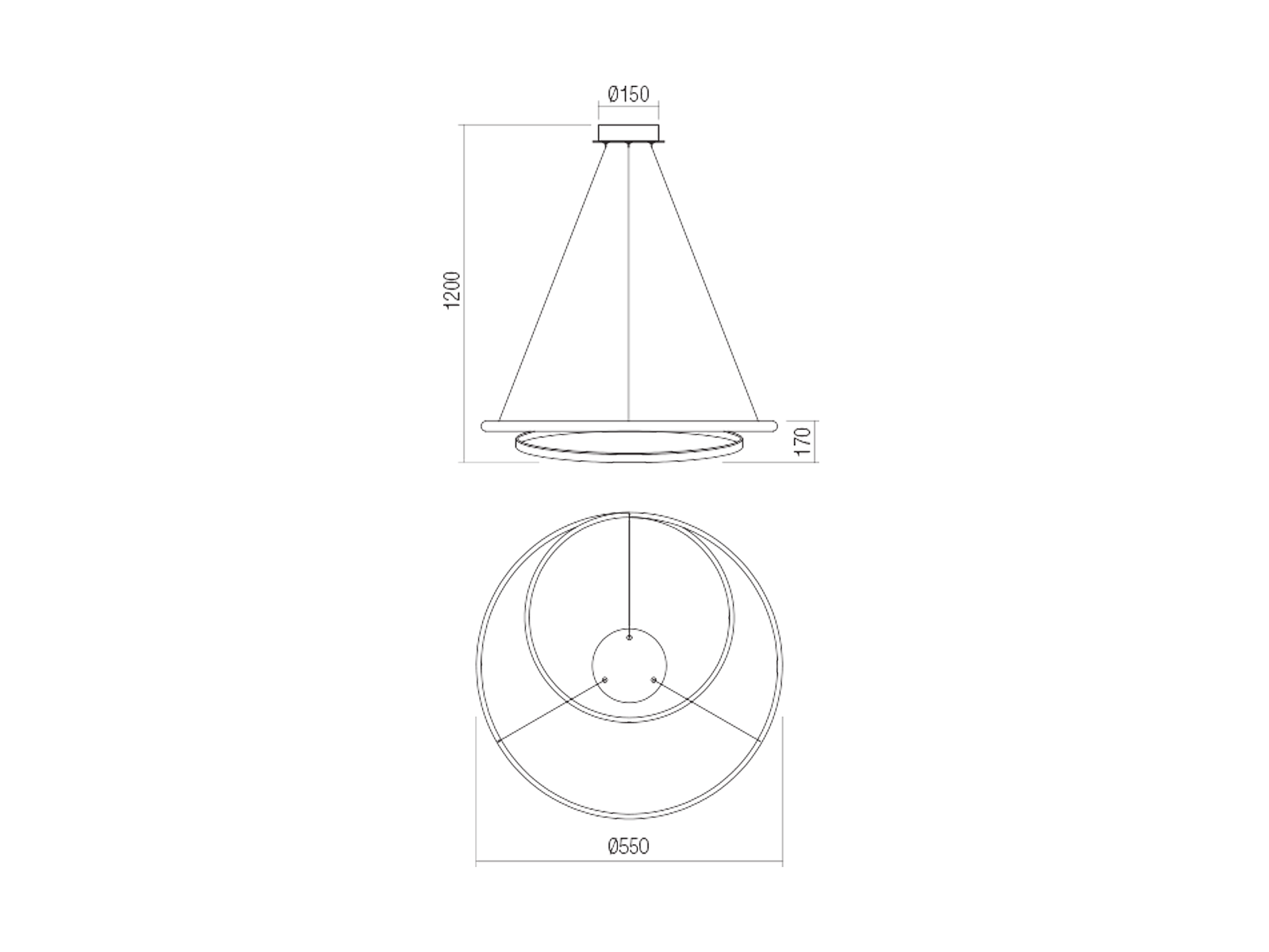 Závěsné LED stmívatelné svítidlo Torsion matně bílé, 29W, 3000K, ø55cm