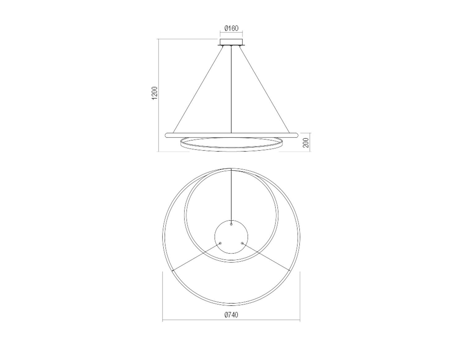 Závěsné LED stmívatelné svítidlo Torsion bronz, 35W, 4000K, ø74cm