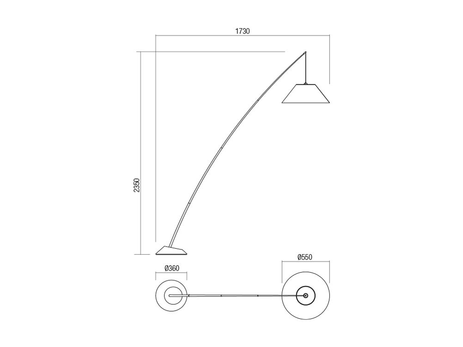 Stojací lampa Fisher matně černá, E27, 235cm