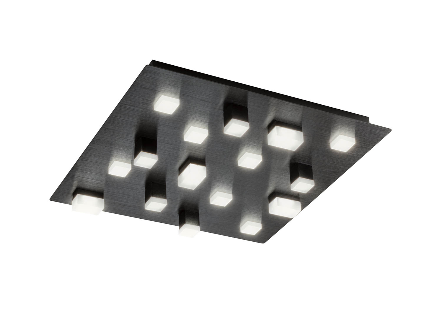 Stropní LED svítidlo Pixel kartáčovaná černá, 48W, 3000K, 45cm