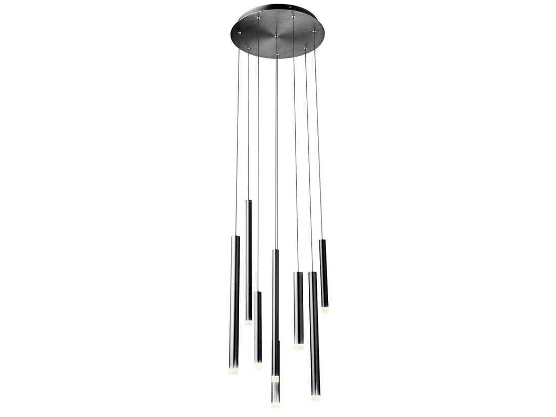 Závěsné LED svítidlo Madison saténově černé 8L, 32W, 3000K, 250cm