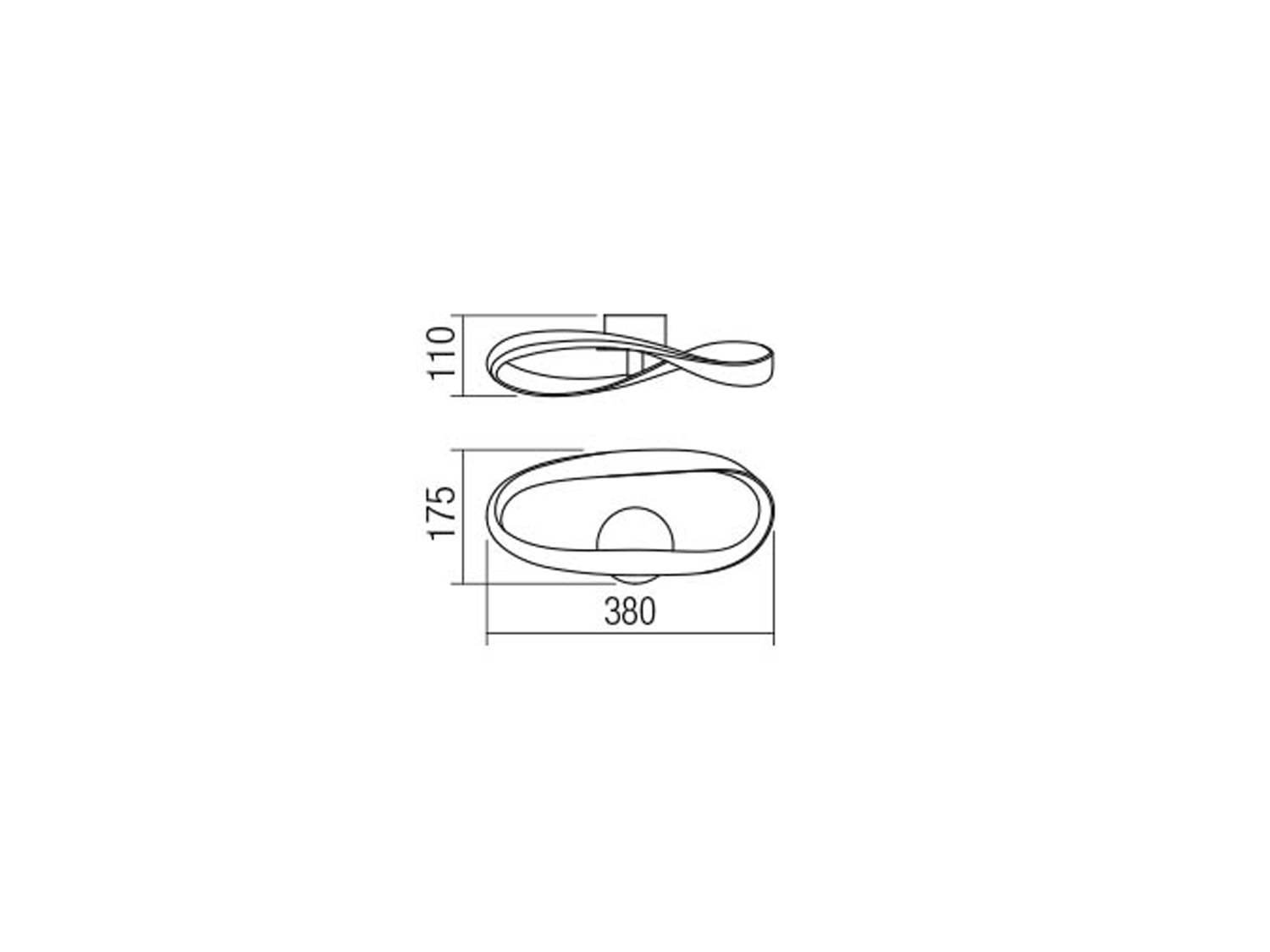 Nástěnné LED svítidlo Nubo pískově černé, 11,5W, 4000K, 38cm