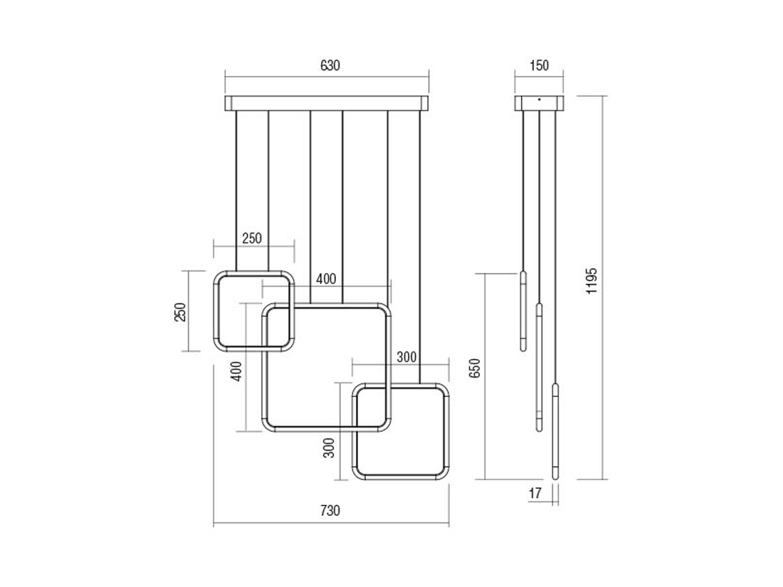 Závěsné LED svítidlo stmívatelné Thai pískově černá, 54W, 3000K, 73cm