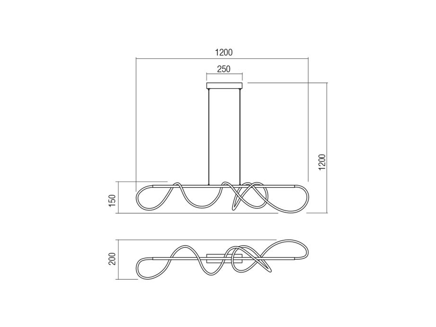 Závěsné LED stmívatelné svítidlo Corral matně zlaté, 35W, 3000K, 120cm